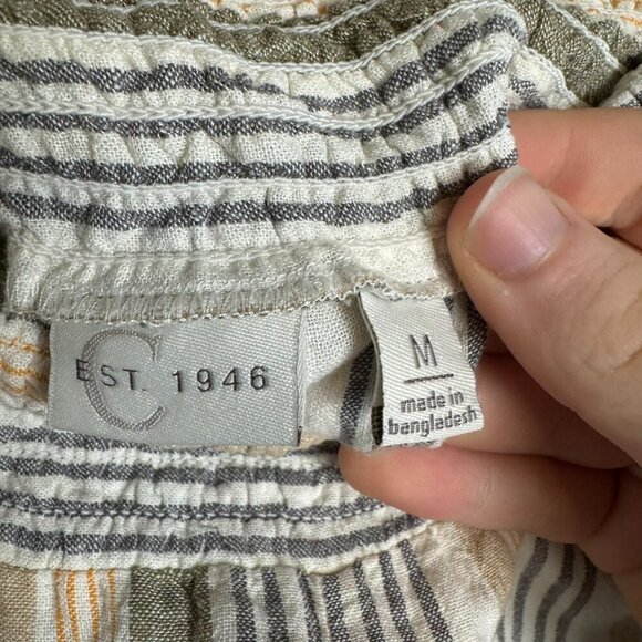 Est. 1946 NWT Stripe Linen Pants Smocked Waist  B27 - Picture 3 of 5